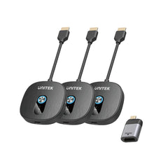 UNITEK V1711ABK01 Wireless HDMI Transmitter with Dual Receivers 1080P@60Hz 50M Plug and Play