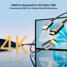 UNITEK V1714AGY01 HDMI to DisplayPort Cable 4K@60Hz 1.8M for PS5 Xbox PC Monitor HDR HDCP