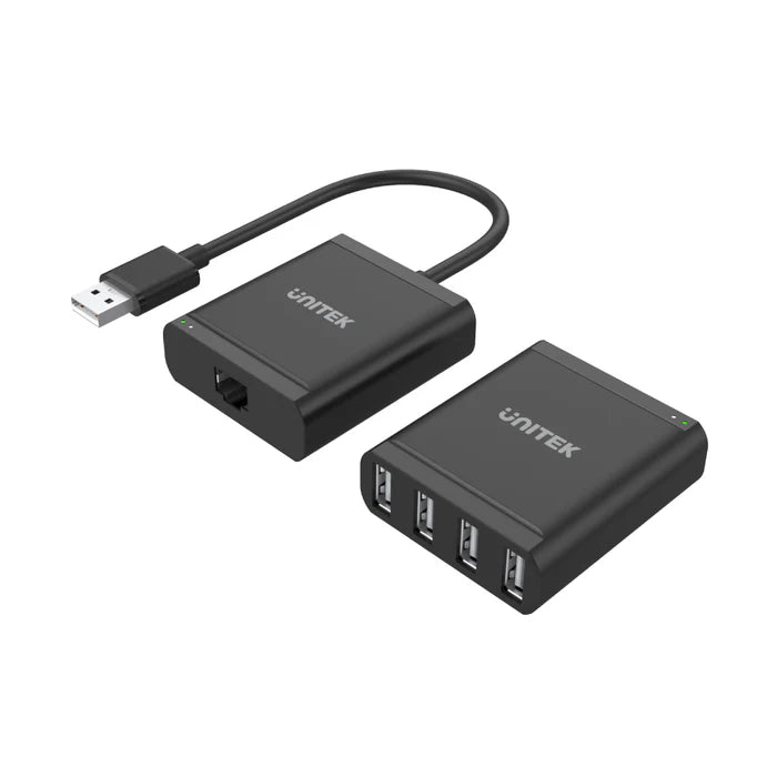 UNITEK Y-2516 USB over Ethernet Extender 4-Port USB 2.0 Hub Up to 60M for Printer Webcam