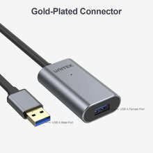UNITEK Y-3004 USB 3.0 Active Extension Cable 5M 5Gbps Signal Booster DC Jack Aluminium Housing