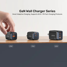 UNITEK P1128ABK01-EU ZENO 20W GaN Dual-Port Wall Charger 20W USB-C 18W USB-A PD3.0 QC3.0 EU Plug