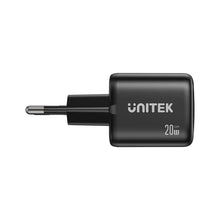 UNITEK P1128ABK01-EU ZENO 20W GaN Dual-Port Wall Charger 20W USB-C 18W USB-A PD3.0 QC3.0 EU Plug