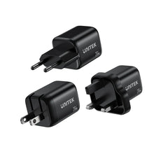 UNITEK P1128ABK01-EU ZENO 20W GaN Dual-Port Wall Charger 20W USB-C 18W USB-A PD3.0 QC3.0 EU Plug
