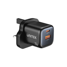 UNITEK P1128ABK01-EU ZENO 20W GaN Dual-Port Wall Charger 20W USB-C 18W USB-A PD3.0 QC3.0 EU Plug