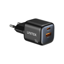 UNITEK P1128ABK01-EU ZENO 20W GaN Dual-Port Wall Charger 20W USB-C 18W USB-A PD3.0 QC3.0 EU Plug