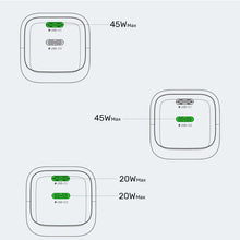 UNITEK P1129ABK01-EU ZENO 45W GaN Dual USB-C Wall Charger PD3.0 QC4+ SFC2.0 EU Plug Black