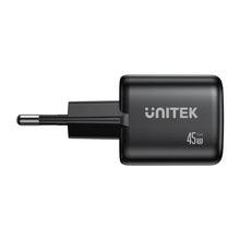 UNITEK P1129ABK01-EU ZENO 45W GaN Dual USB-C Wall Charger PD3.0 QC4+ SFC2.0 EU Plug Black