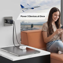 UNITEK P1130ABK01-EU ZENO 65W GaN 3-Port Wall Charger 2xUSB-C 1xUSB-A PD3.0 SFC2.0 QC3.0 EU Plug Black