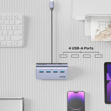 UNITEK H1337BGY01 uHUB Q4 4-in-1 USB-C Hub with 4 USB-A 5Gbps Ports & USB-C DC Power Input