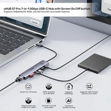 UNITEK H1124AGY01 uHUB S7 Pro 7-in-1 USB-C Hub 4K@60Hz HDMI 5Gbps Data SD/microSD 100W PD Screen On/Off