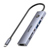 UNITEK H1124AGY01 uHUB S7 Pro 7-in-1 USB-C Hub 4K@60Hz HDMI 5Gbps Data SD/microSD 100W PD Screen On/Off