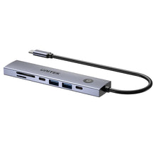 UNITEK H1124AGY01 uHUB S7 Pro 7-in-1 USB-C Hub 4K@60Hz HDMI 5Gbps Data SD/microSD 100W PD Screen On/Off