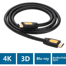 UGREEN 10130 HDMI Cable 3M 4K@60Hz High Speed Round Yellow Black for TV Monitor Projector