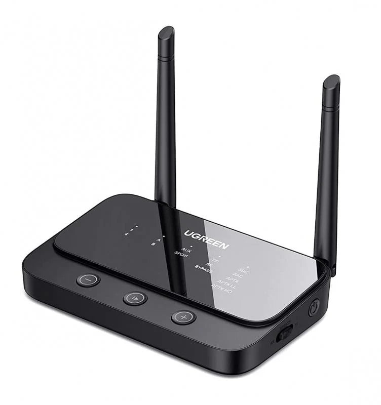UGREEN 20140 Bluetooth 5.0 Transmitter Receiver 100m Long Range aptX Low Latency for TV PC Car