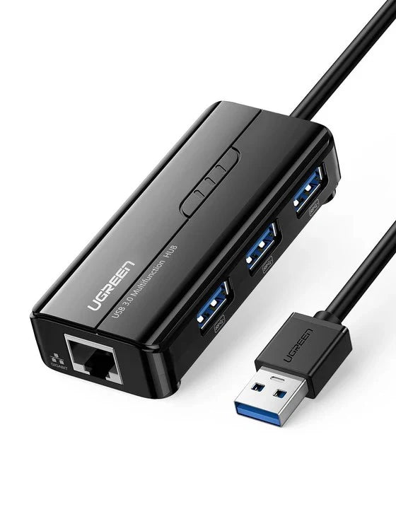UGREEN 20265 4-in-1 USB 3.0 Hub with Gigabit Ethernet – 5Gbps + 1000Mbps