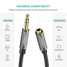 UGREEN 10595 3.5mm Audio Extension Cable 3M Male to Female Gold-Plated for Headphones Speakers
