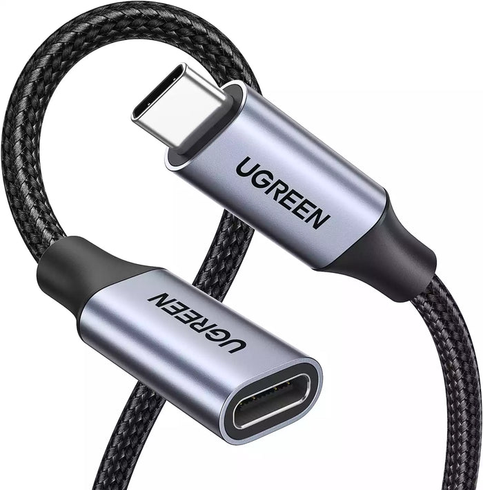 UGREEN 30205 USB-C Extension Cable 1m – Braided Gray Male to Female