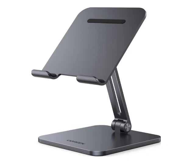 UGREEN 40393 Foldable Metal Tablet Stand Black Aluminum for iPad Pro 12.9 iPhone Samsung