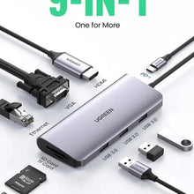 UGREEN 9-in-1 USB-C Hub: 4K HDMI, RJ45 Ethernet, SD/TF & 100W PD