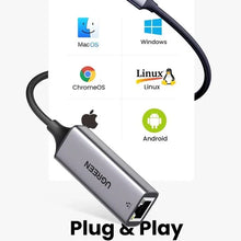 UGREEN 50737 USB-C to Gigabit Ethernet Adapter 1000Mbps Aluminum Case for MacBook iPad Pro Dell XPS
