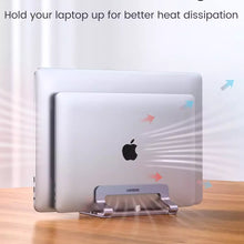 UGREEN 60643 Vertical Laptop Aluminium Stand Dual-Slot for 2 Laptops Up to 17 Inches