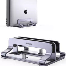UGREEN 60643 Vertical Laptop Aluminium Stand Dual-Slot for 2 Laptops Up to 17 Inches