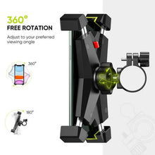 UGREEN 60989 Bike Phone Mount Black 4-Corner Locking Shockproof Handlebar Mount for Smartphones