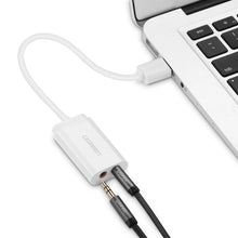 UGREEN 30143 USB External Stereo Sound Adapter 3.5mm Headphone Mic Jack for PC Laptop