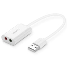 UGREEN 30143 USB External Stereo Sound Adapter 3.5mm Headphone Mic Jack for PC Laptop