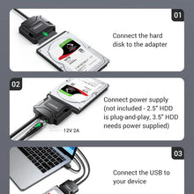 UGREEN 20231 USB 3.0 to SATA Adapter Cable 5Gbps UASP for 2.5 3.5 HDD SSD Data Transfer Cloning