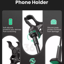 UGREEN 80906 Gooseneck Phone Holder for Desk and Bed Flexible Clamp Mount Black