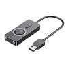 Vention CDRBB USB 2.0 External Stereo Sound Adapter Card | 1-Meter | Volume Control | LED Indicator | 3.5mm 3-in-1 Audio | SSS1629A5 Chip | PC, Laptop, PS4