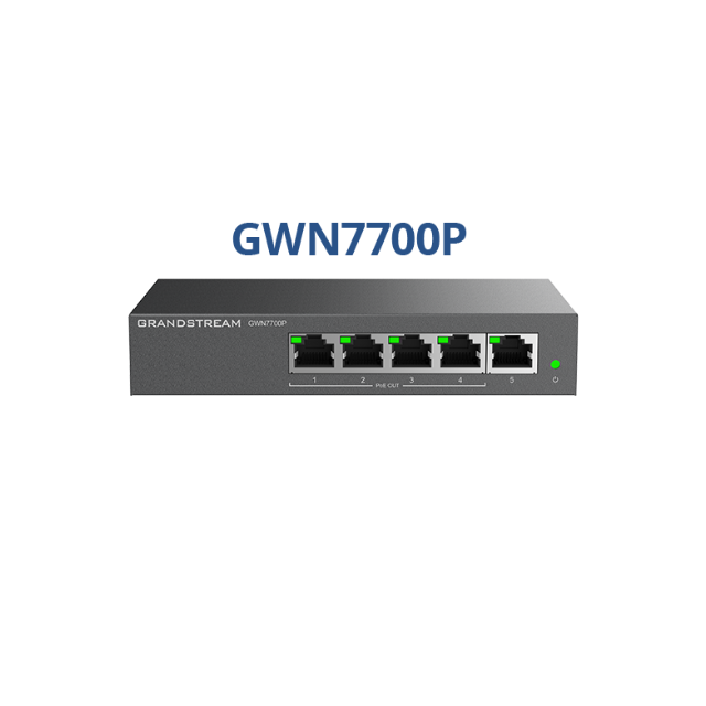 Grandstream GWN7700P | 5-Port Gigabit PoE+ Switch with 60W Budget