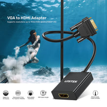 UNITEK VGA to HDMI Adapter 1080P with Audio Cable for PC Laptop to TV Monitor Projector