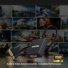 UNITEK VGA to HDMI Adapter 1080P with Audio Cable for PC Laptop to TV Monitor Projector