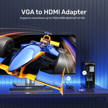 UNITEK VGA to HDMI Adapter 1080P with Audio Cable for PC Laptop to TV Monitor Projector
