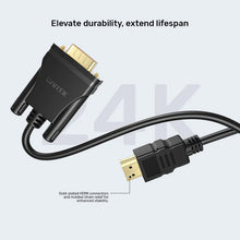 UNITEK V1185A01 HDMI to VGA Cable 2M 1080P Gold-Plated for Laptop PC to Monitor Projector