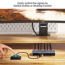 UNITEK V1309AGY01-EU HDMI KVM Switch 4K@60Hz 4-Port USB 3.0 5Gbps for 2 PCs Share Monitor Keyboard Mouse