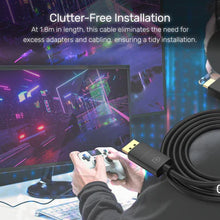 UNITEK V1608A DisplayPort 1.2 to HDMI Cable 4K@60Hz 1.8M HDCP 2.2 for Gaming Monitor Projector