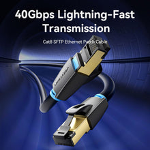 VENTION IKABG CAT8 SFTP PATCH CABLE 1.5M BLACK | 40Gbps | 2000MHz | SFTP Shielding | Gold-Plated | Gaming, Servers & Offices