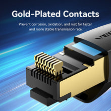 VENTION IKABG CAT8 SFTP PATCH CABLE 1.5M BLACK | 40Gbps | 2000MHz | SFTP Shielding | Gold-Plated | Gaming, Servers & Offices