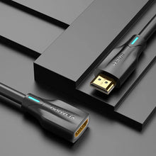 VENTION AHBBH HDMI 2.1 Extension Cable 2M Black | HDMI 8K60Hz | Gold Plated | Male to Male | Tinned Copper | PVC Jacket | 30AWG