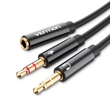 VENTION BBTBY 2 in 1 3.5mm to Digital Audio Cable | 3.5mm Headset Splitter | Gold-Plated | Aluminum Alloy | Braided | PC, Laptop, Tablet