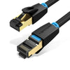 VENTION IKABI CAT8 SSTP PATCH CABLE 3M BLACK | 40Gbps | 2000MHz | SSTP Shielding | Gold-Plated RJ45 | Servers, Gaming, NAS & Data Centers