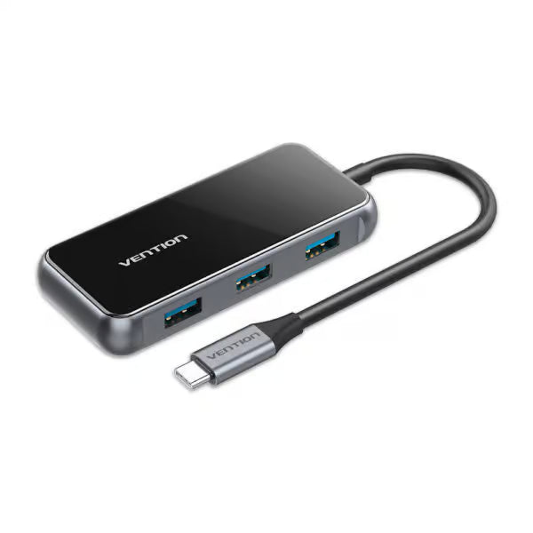 VENTION TFDHB Multi-Function 5-in-1 USB-C Docking Station Mirrored Surface Type | PD 87W Fast Charging | USB 3.0 5Gbps | 4 x USB-A | Aluminum Alloy