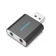 VENTION VAB-S17-B USB External Sound Card | USB 2.0 Audio Adapter | 3.5mm Mic & Headphone | Plug & Play | No Driver Required | Windows, Mac, PS4, Linux, Chromebook