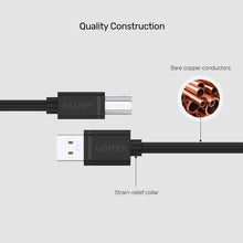 UNITEK Y-C4001GBK USB 2.0 Printer Cable 2M USB-A to USB-B Male for Scanner External HDD