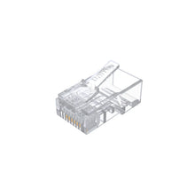 UNITEK Y-OT19TP CAT6 RJ45 Connectors 100-Pack 8P8C Gold-Plated 3-Prong Pass-Through for Solid Wire