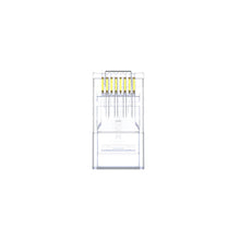 UNITEK Y-OT19TP CAT6 RJ45 Connectors 100-Pack 8P8C Gold-Plated 3-Prong Pass-Through for Solid Wire