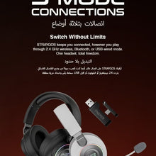 BG600 STRAYGOS Wireless Gaming Headset | Tri-Mode 2.4GHz + Bluetooth + Wired | 50mm Drivers | ENC Noise-Canceling Mic | RGB Light FX | 10H Playtime | PS5/PS4/PC/Mac/Xbox/Switch | Beige